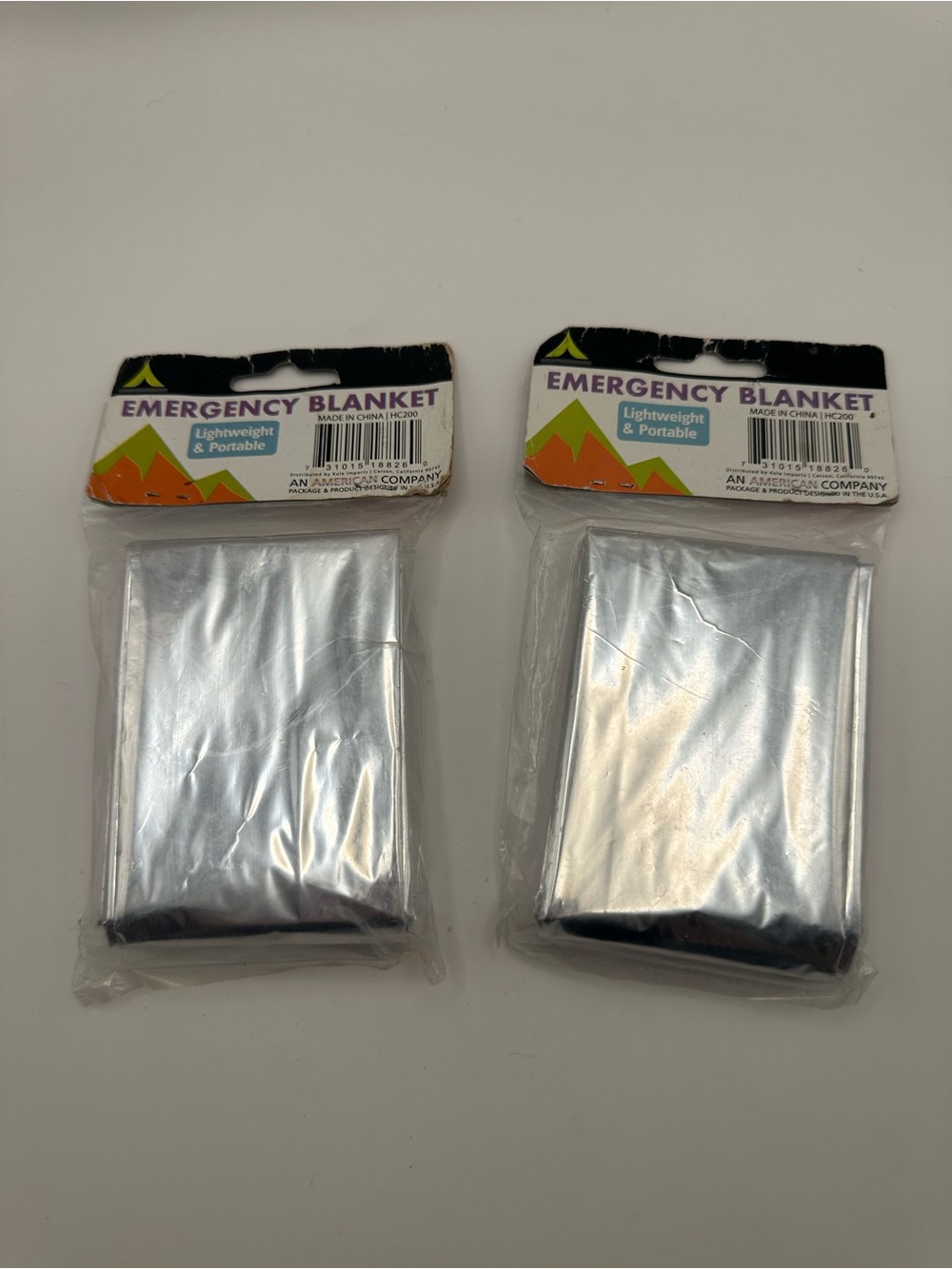 2-Pack Silver Mylar Emergency Blanket Lightweight Portable Camping HC200